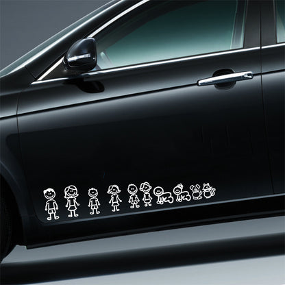 Family Cartoon Car Stickers