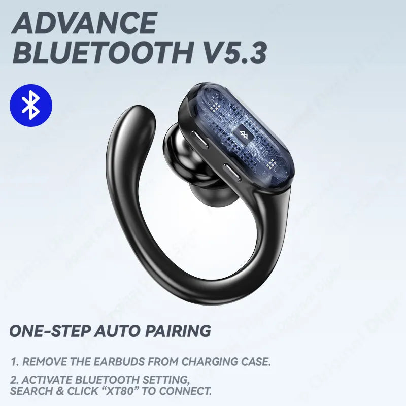 Écouteurs Bluetooth 5.3 XT80 Véritables écouteurs sans fil 